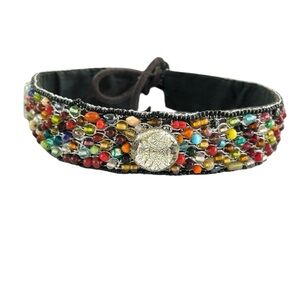 Multicolor Glass Beaded Boho Tie Belt